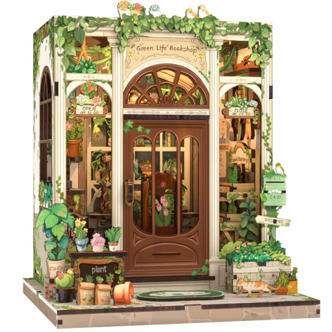 Book Nook Green Life Bookshop набор для сборки, 196 деталей