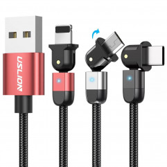 Lightning-USB для быстрой зарядки и передачи данных Uslion 180 градусов