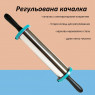 Скалка для теста металлическая с вращающимися ручками и регулировкой толщины раскатки 48 см