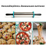 Скалка для теста металлическая с вращающимися ручками и регулировкой толщины раскатки 48 см