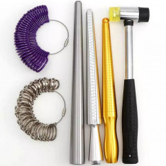 Набор инструментов для измерения размеров колец и ювелирных изделий и кольцемеры (6 предметов)